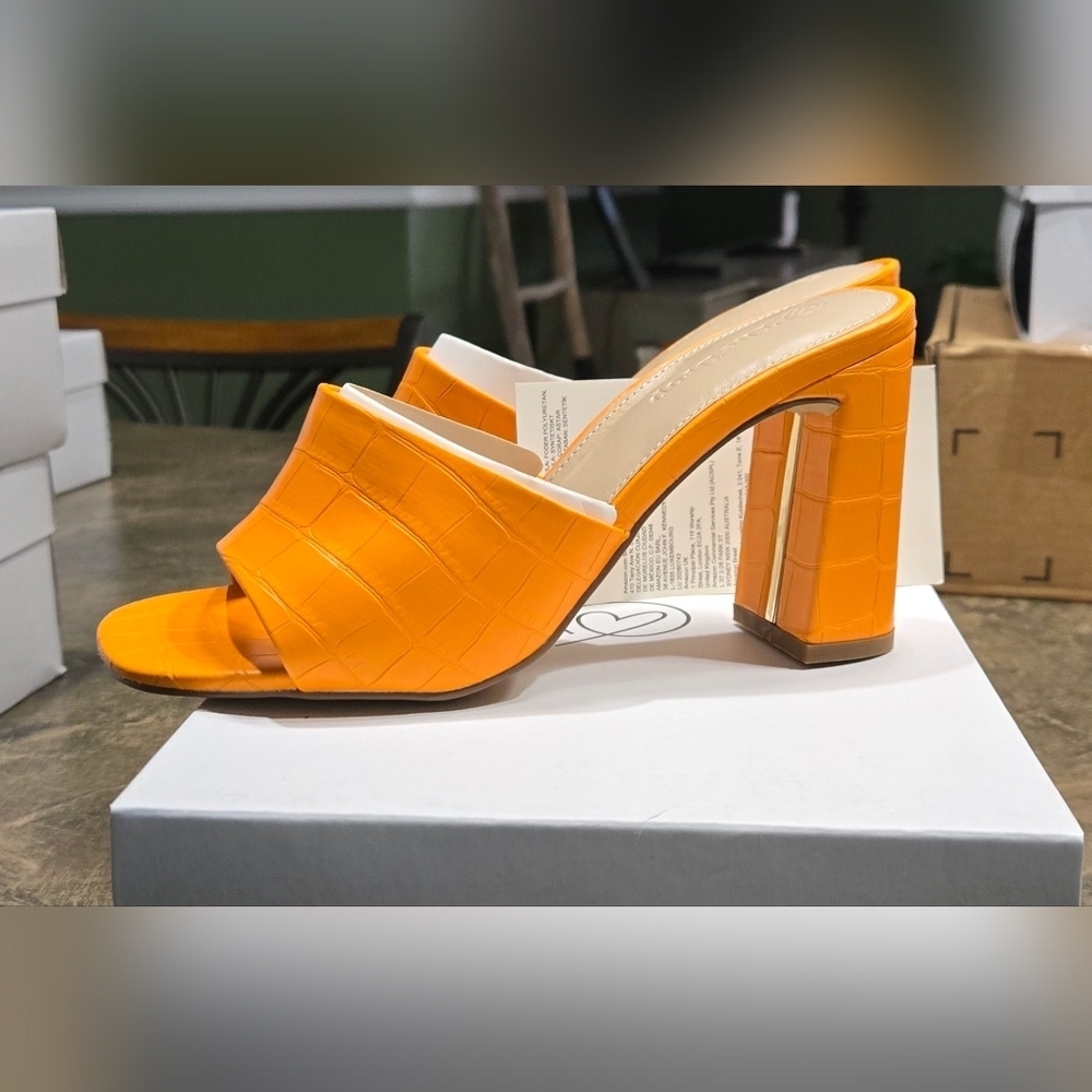 The Drop Pattie High Block Heeled Mule Sandals #772-774, 791, 858 - Picture 5 of 10